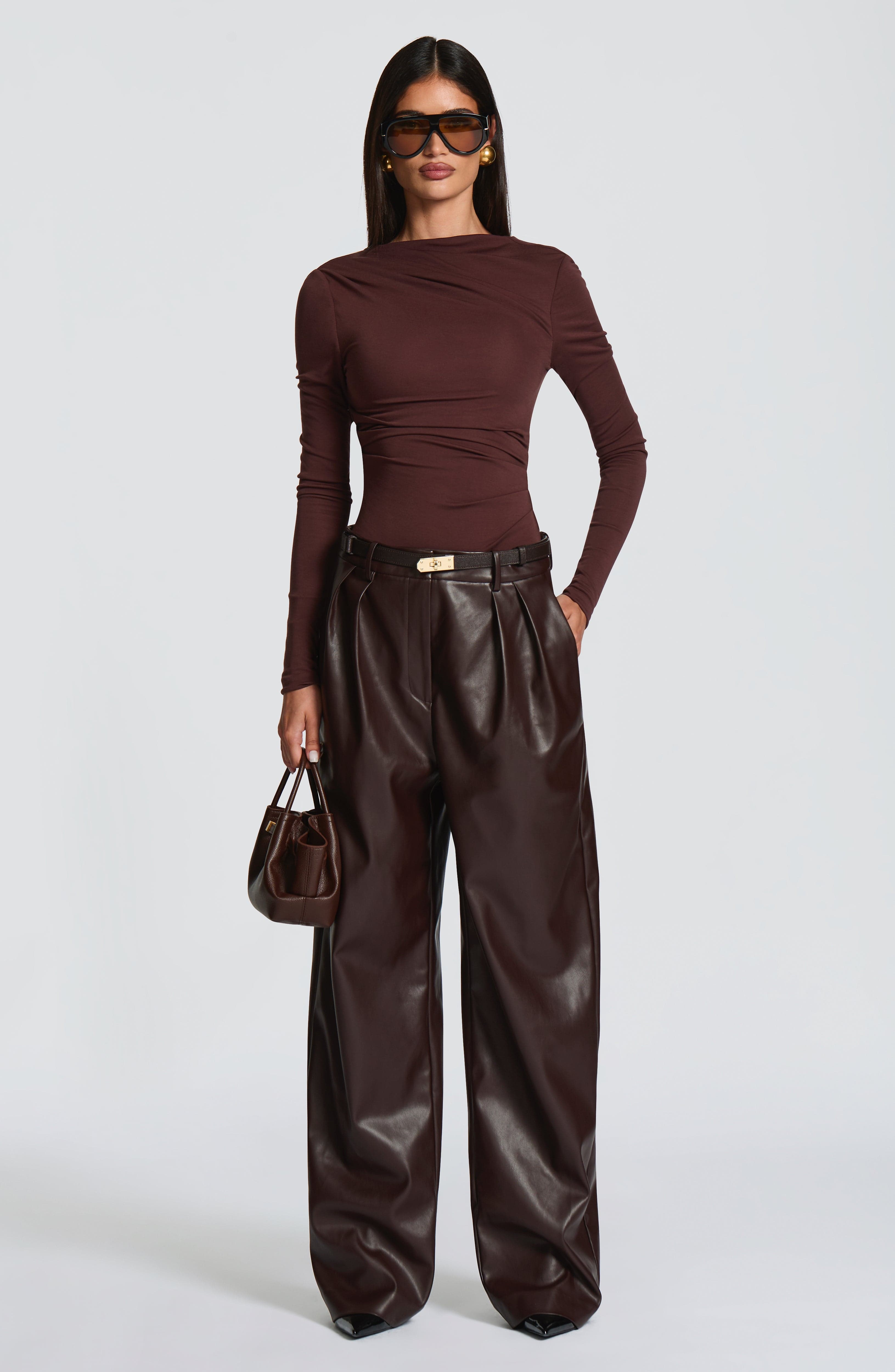 Adele Pants - Plum Brown