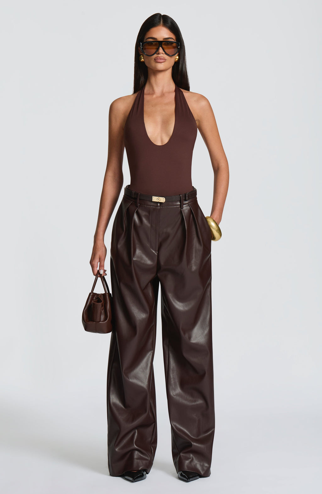 Adele Pants - Plum Brown