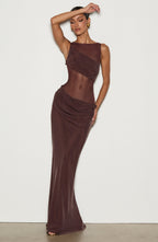 Amalia Maxi Dress - Plum Brown