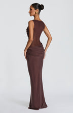 Amalia Maxi Dress - Plum Brown