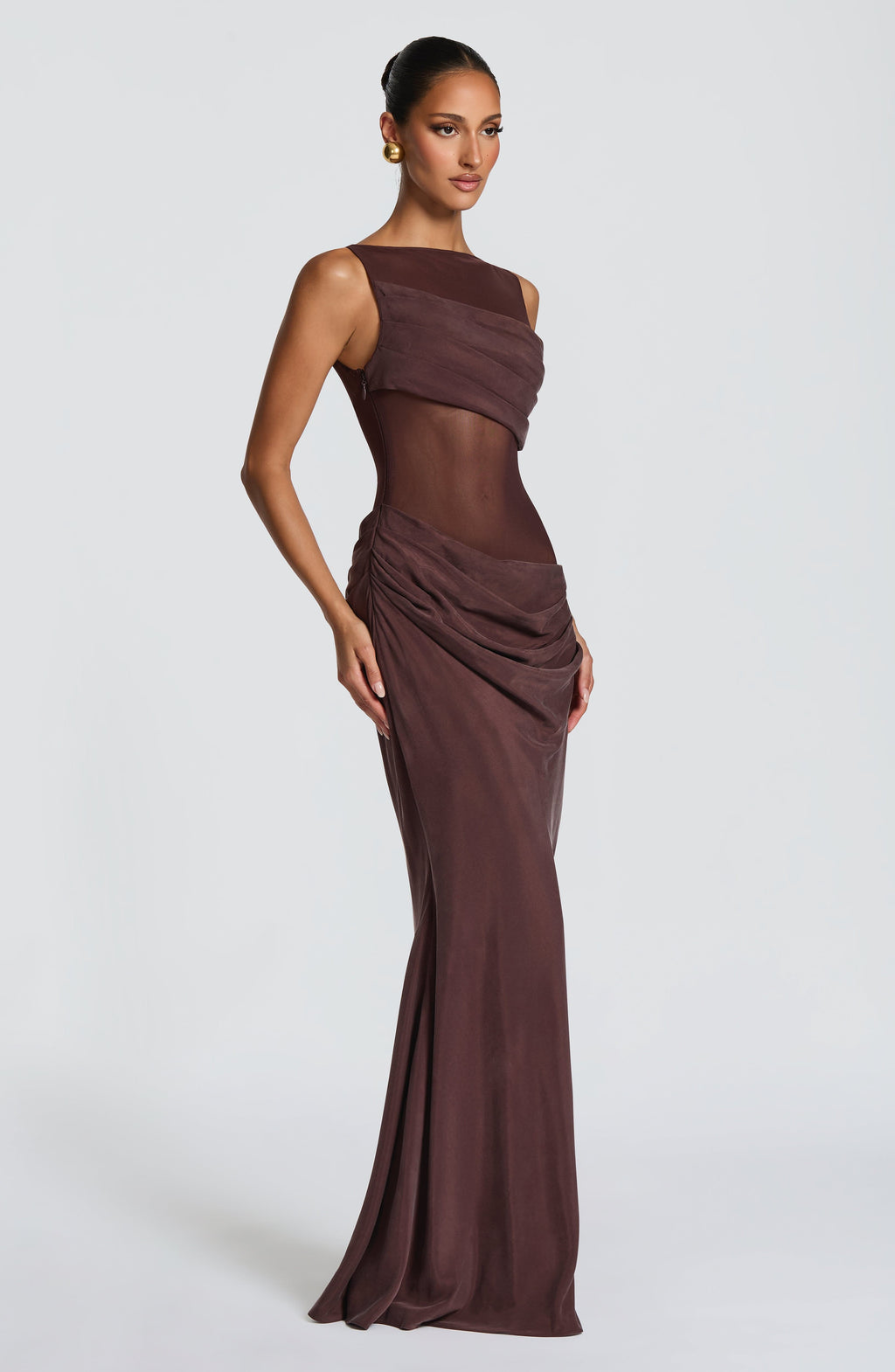 Amalia Maxi Dress - Plum Brown