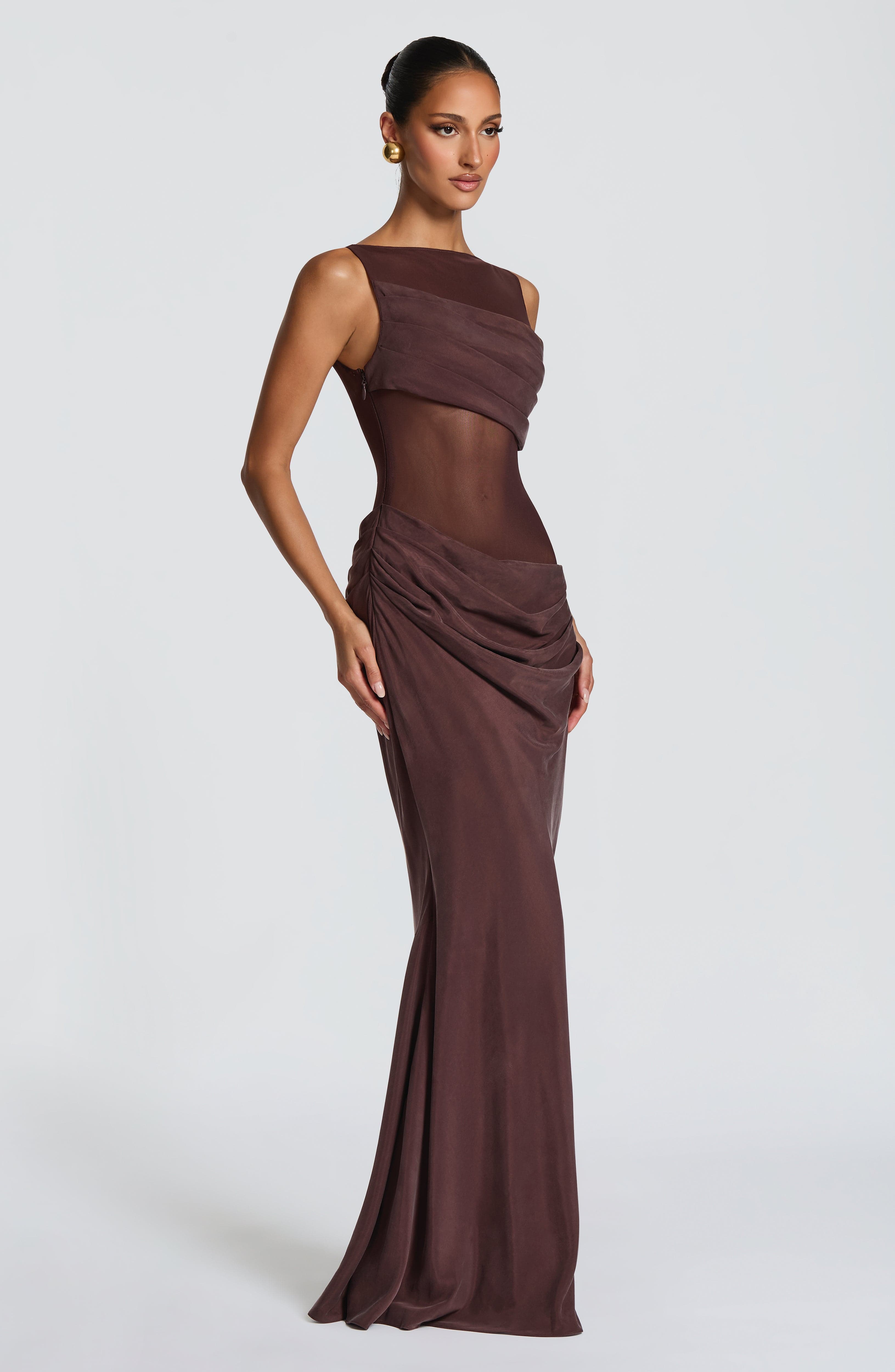 Amalia Maxi Dress - Plum Brown