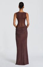 Amalia Maxi Dress - Plum Brown