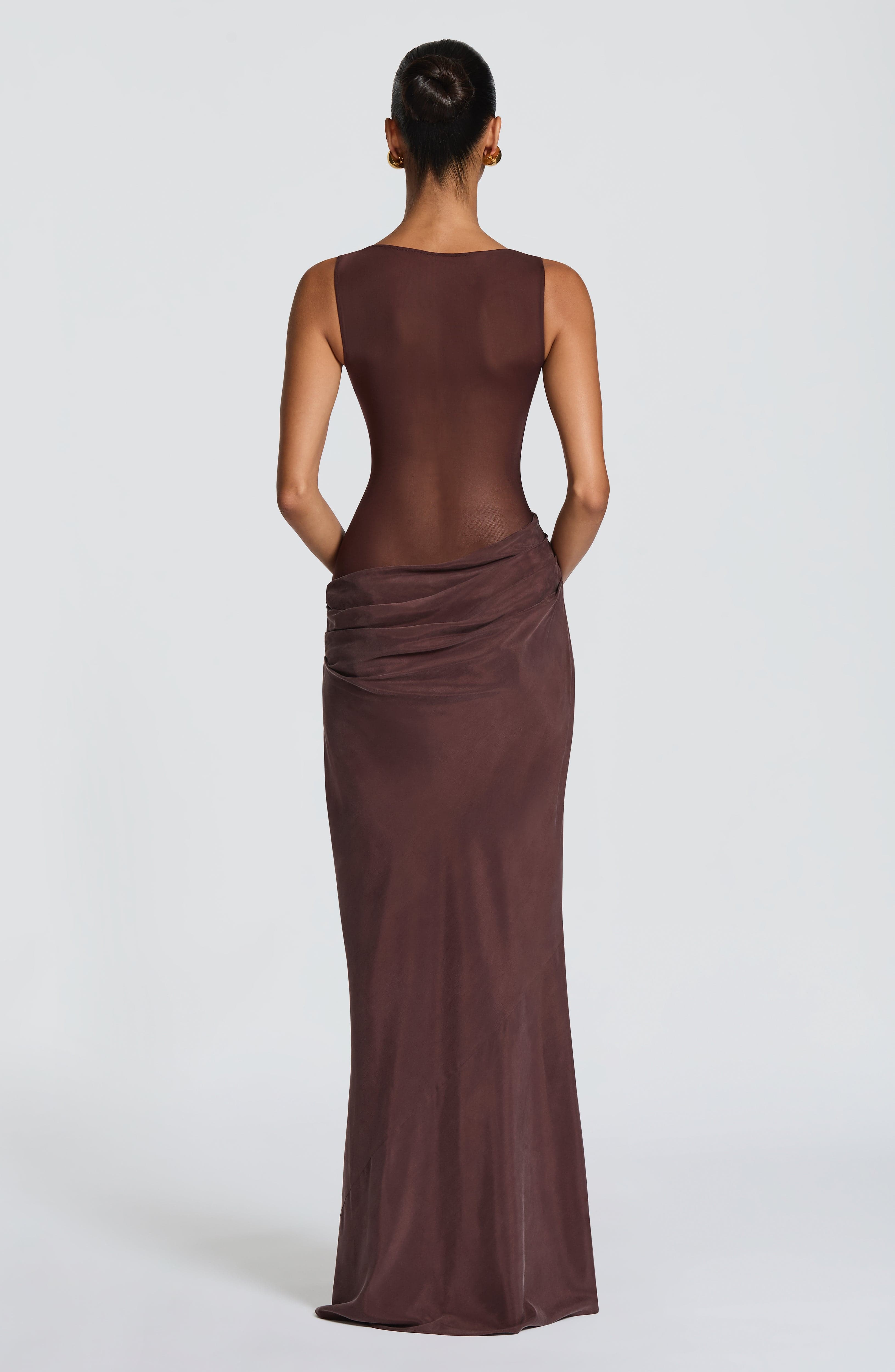Amalia Maxi Dress - Plum Brown