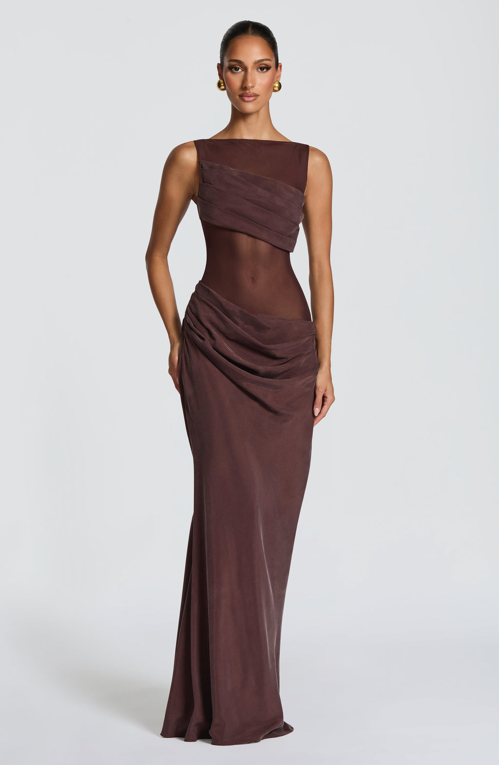 Amalia Maxi Dress - Plum Brown