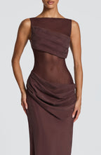 Amalia Maxi Dress - Plum Brown