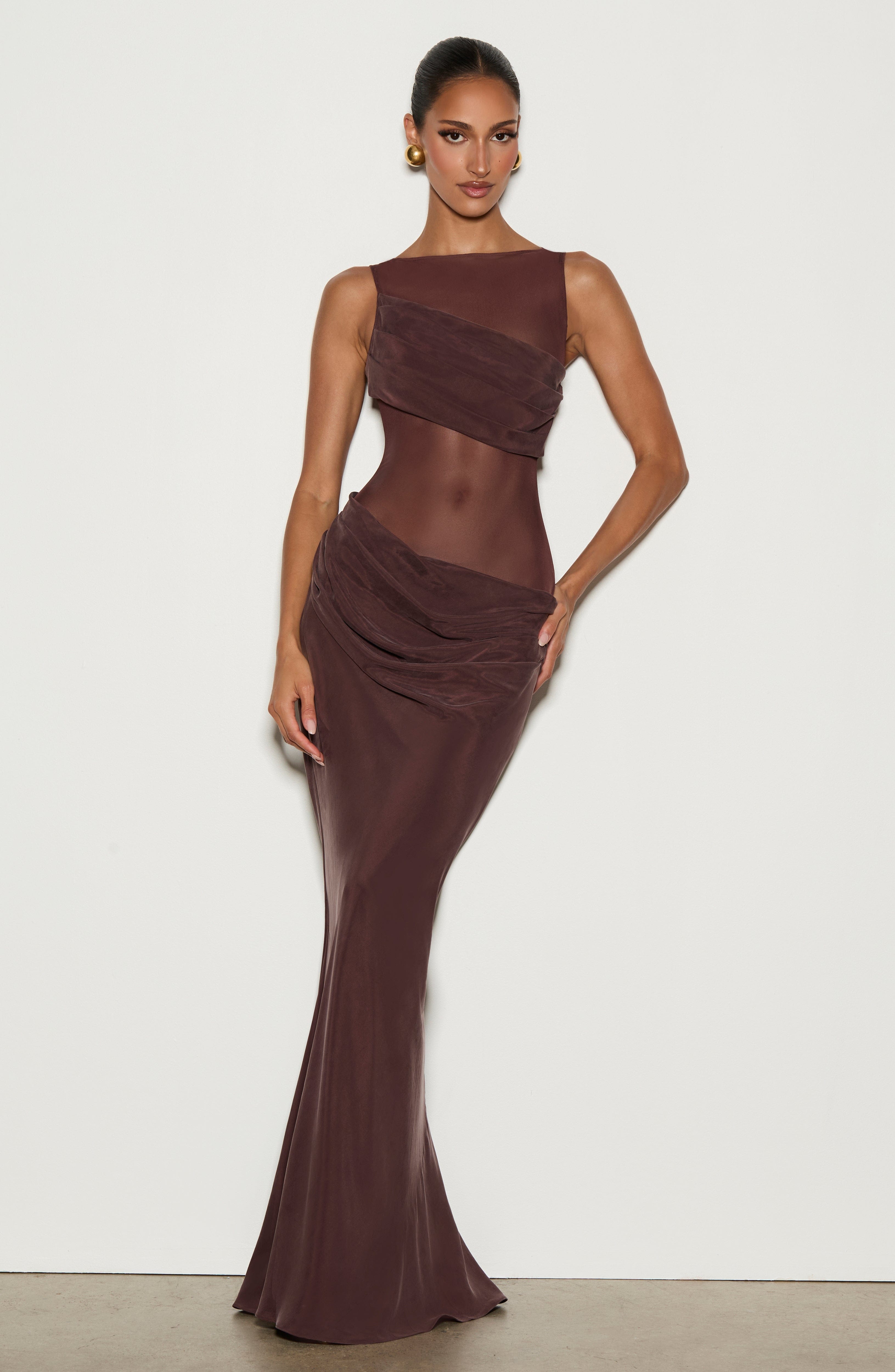Amalia Maxi Dress - Plum Brown