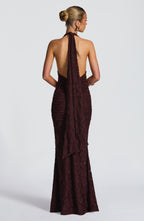 Chiara Maxi Dress - Plum Brown