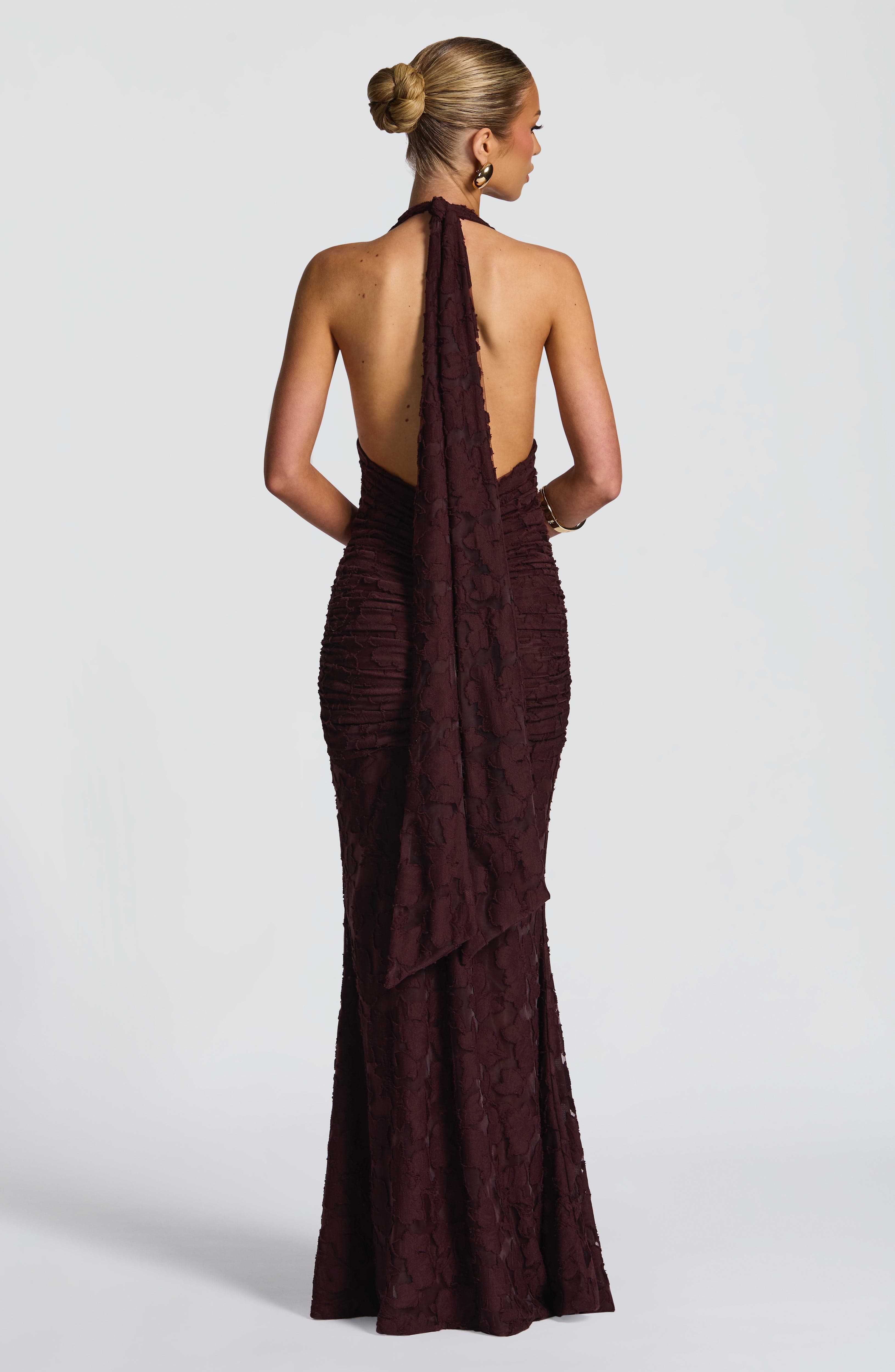Chiara Maxi Dress - Plum Brown