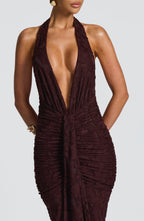 Chiara Maxi Dress - Plum Brown