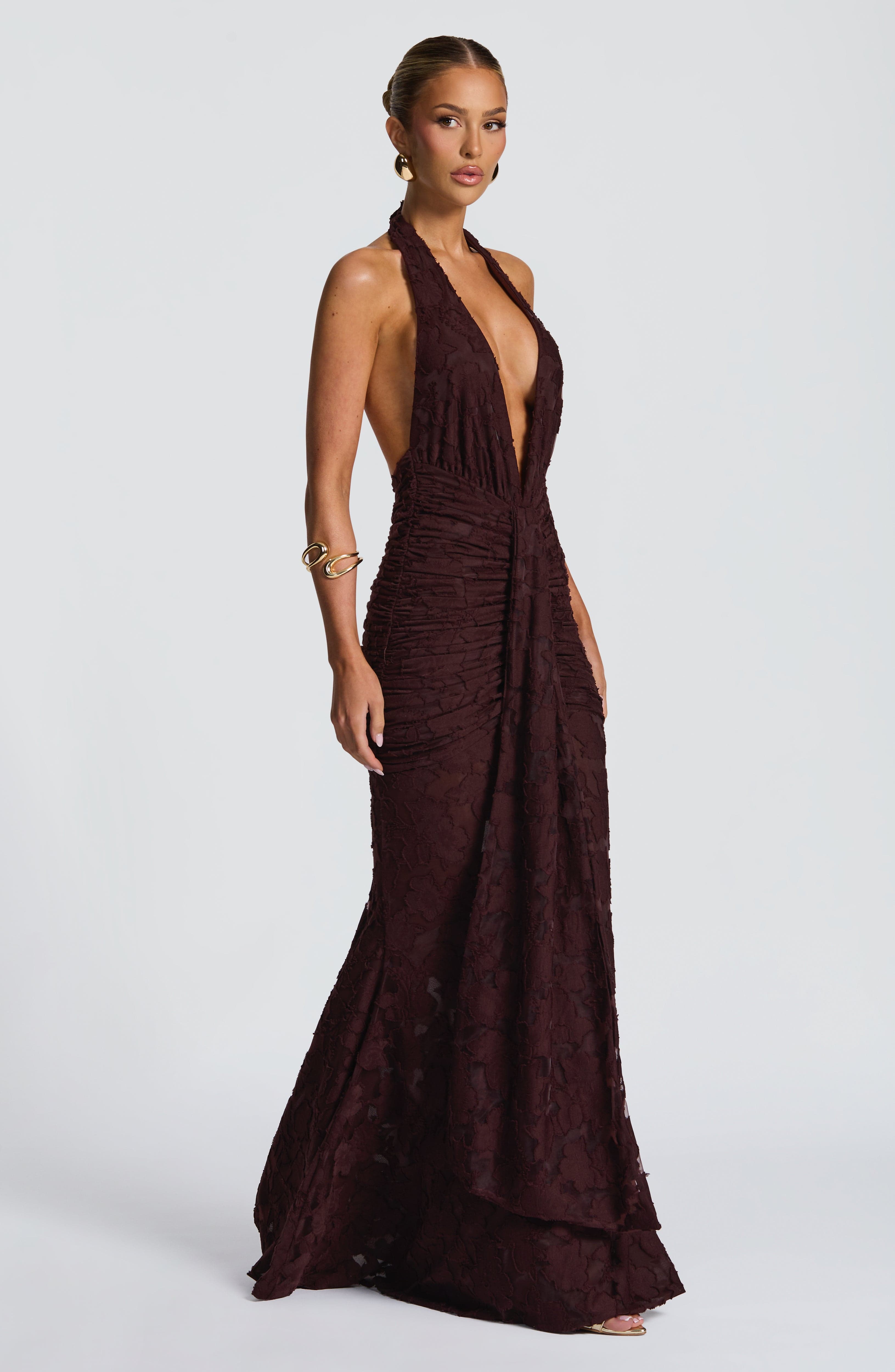 Chiara Maxi Dress - Plum Brown