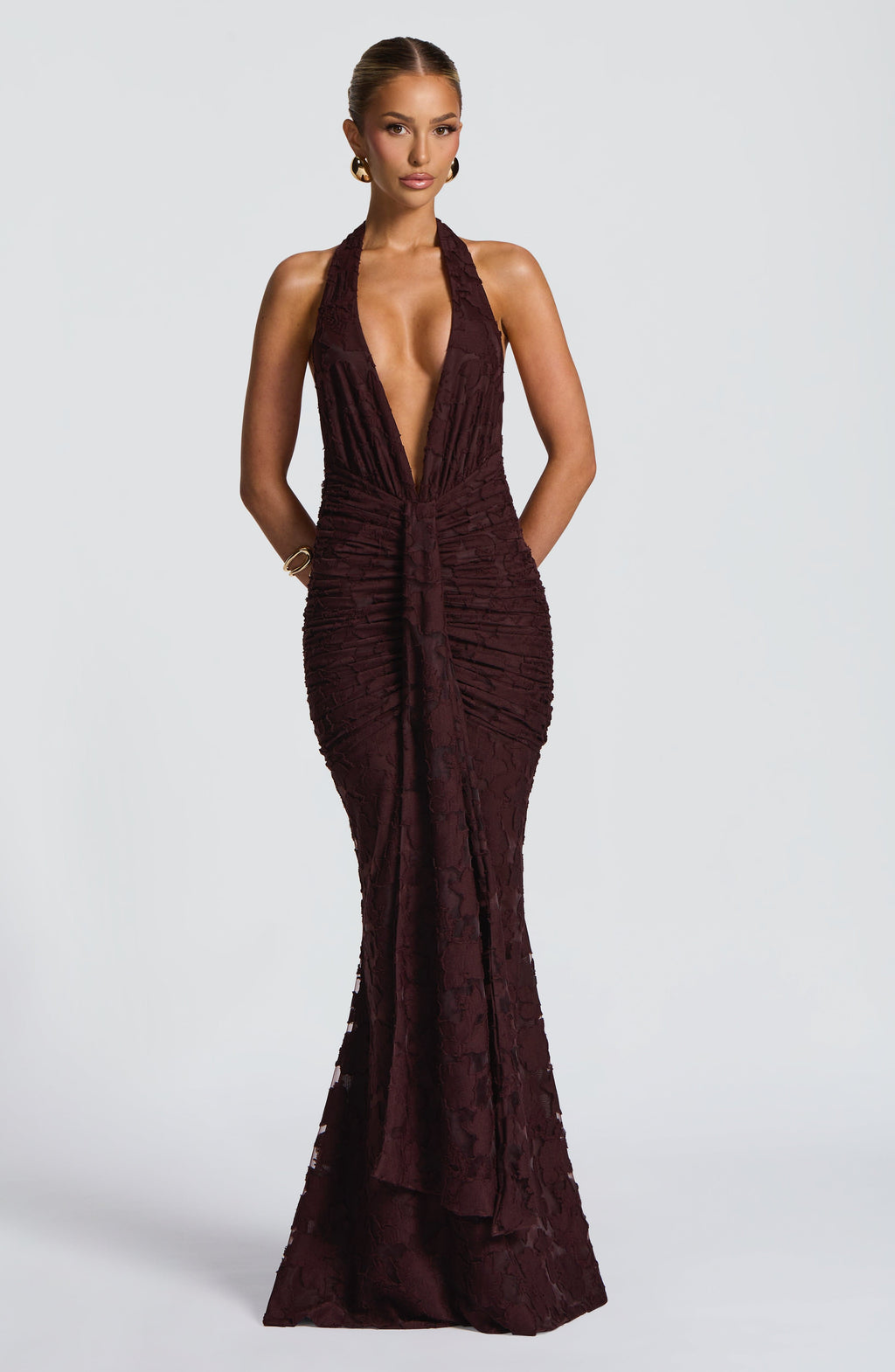 Chiara Maxi Dress - Plum Brown