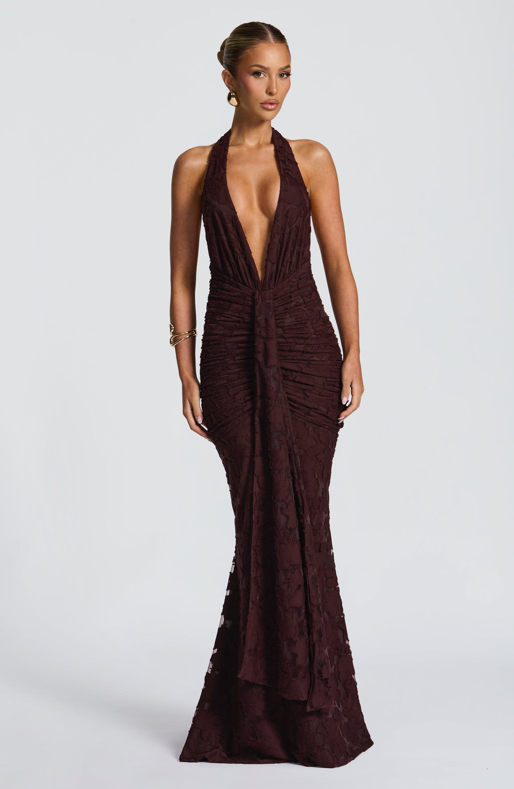 Chiara Maxi Dress - Plum Brown