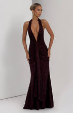Chiara Maxi Dress - Plum Brown
