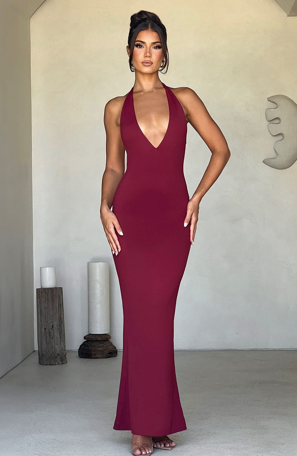 Carmen Maxi Dress - Burgundy