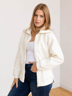 Women's Jacket | Zip Front Textured Collar