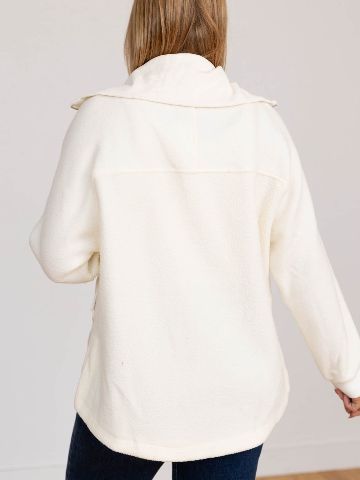 Women's Jacket | Zip Front Textured Collar