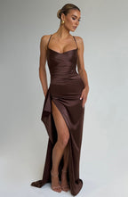 Lucy Maxi Dress - Plum Brown