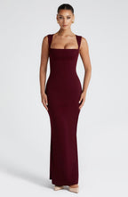 Mabel Maxi Dress - Cherry Lacquer