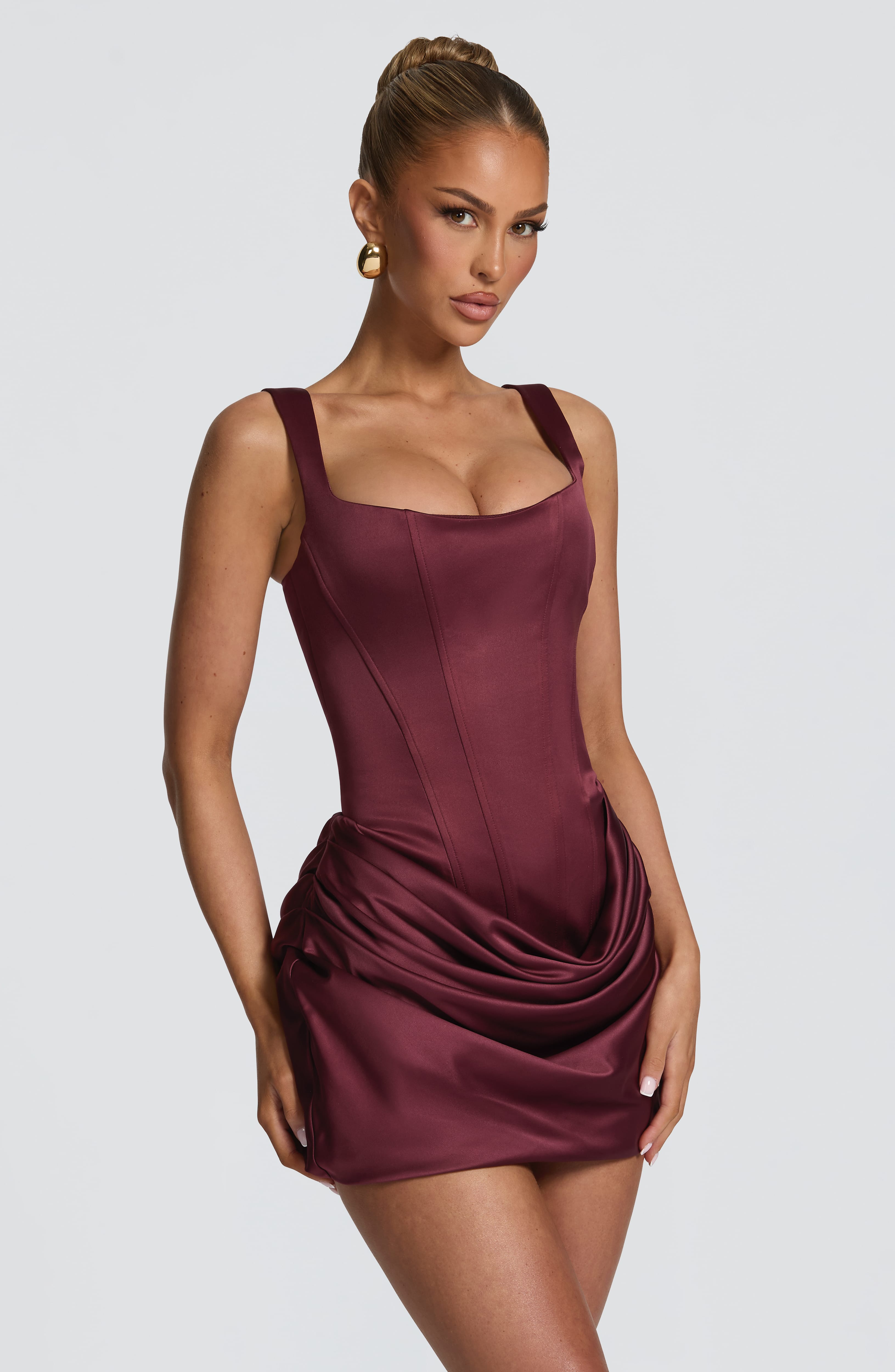 Amber Mini Dress - Cherry Lacquer