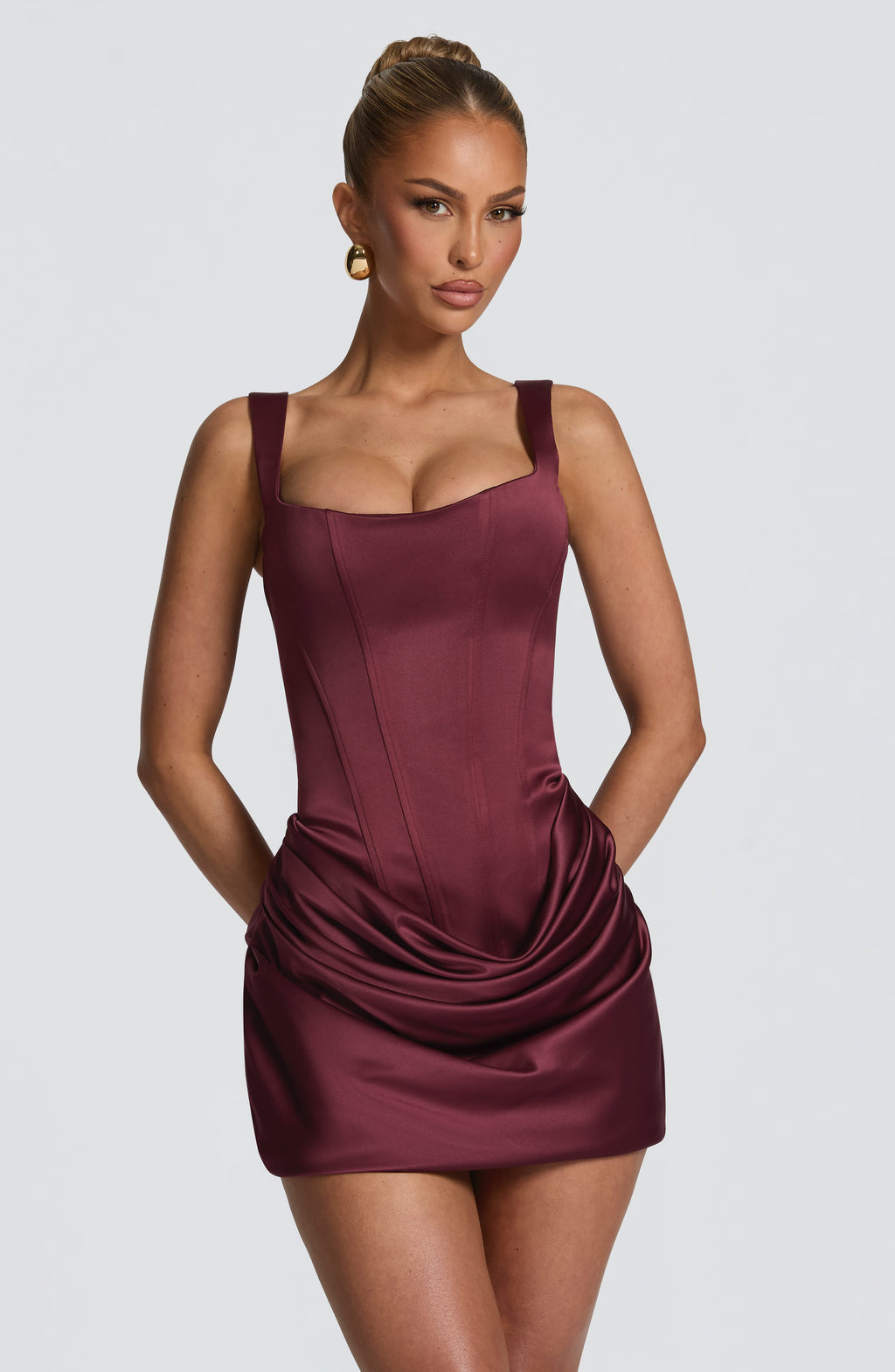 Amber Mini Dress - Cherry Lacquer