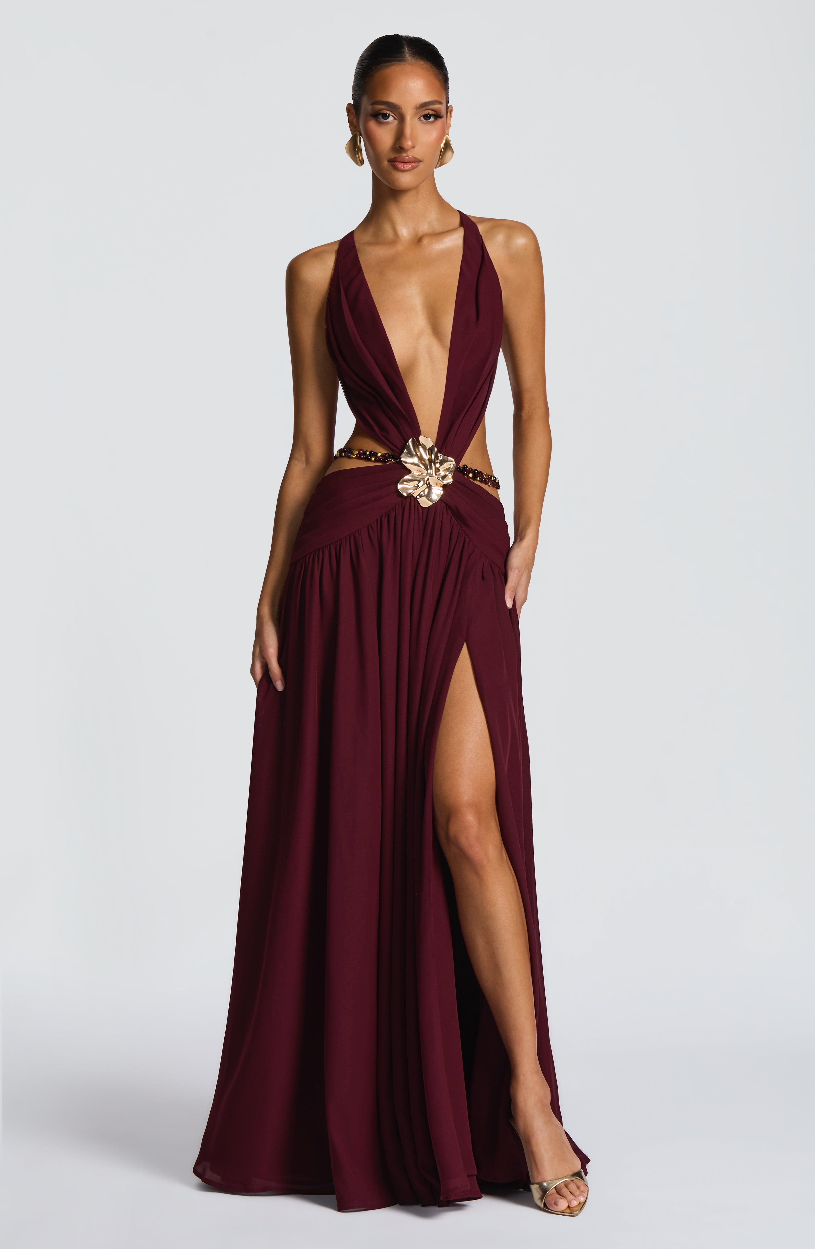 Hailey Maxi Dress - Cherry Lacquer