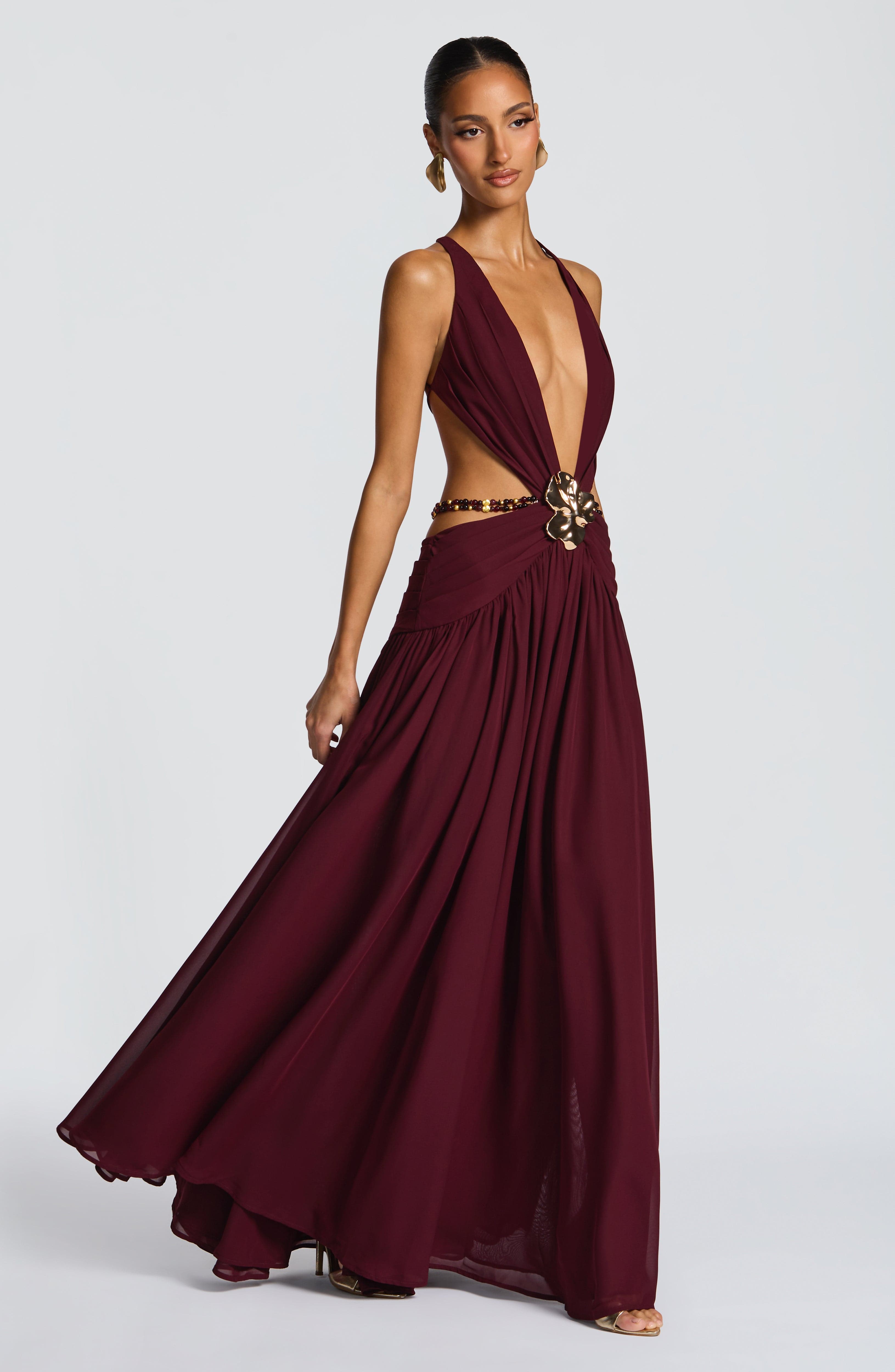 Hailey Maxi Dress - Cherry Lacquer