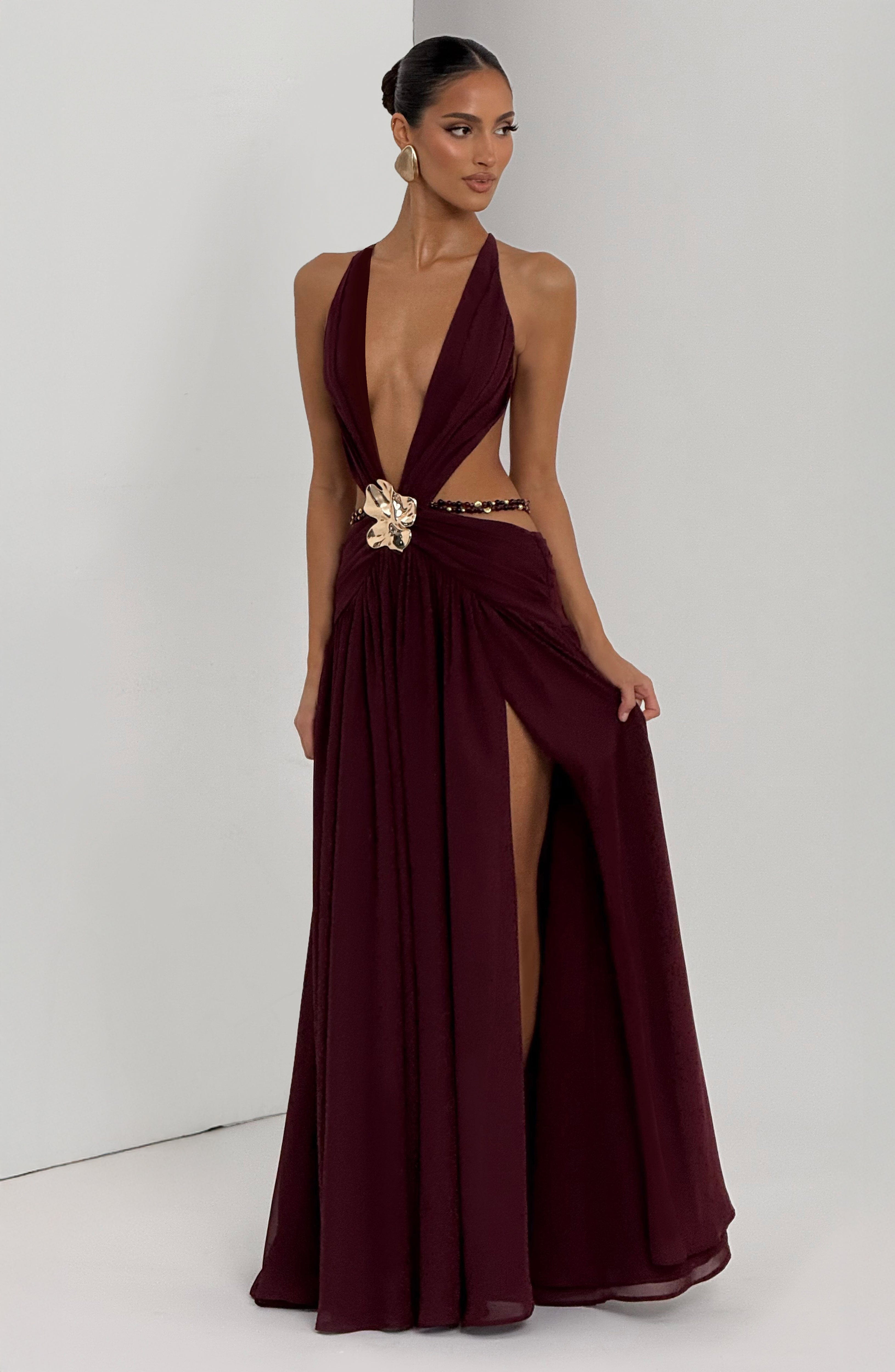 Hailey Maxi Dress - Cherry Lacquer