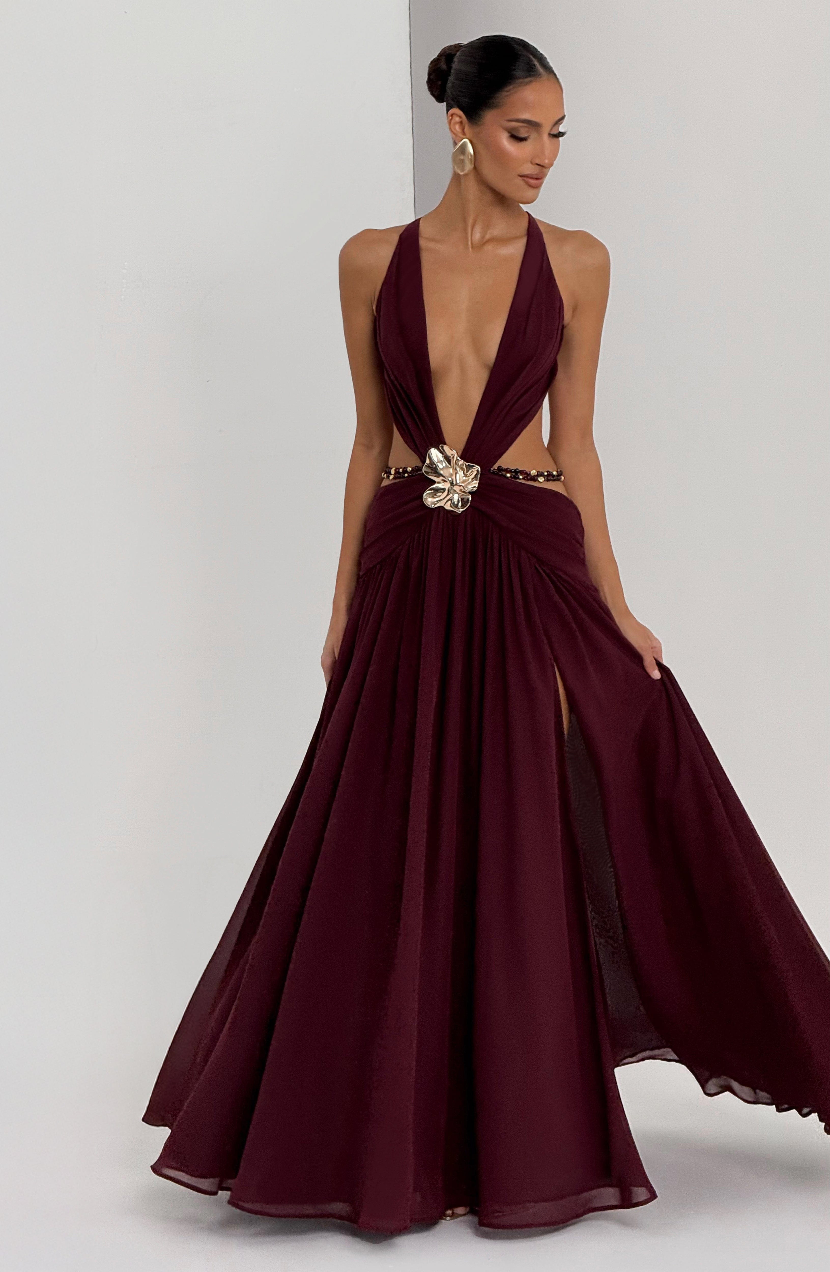 Hailey Maxi Dress - Cherry Lacquer