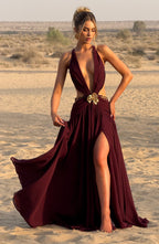Hailey Maxi Dress - Cherry Lacquer