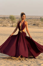 Hailey Maxi Dress - Cherry Lacquer