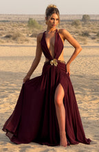 Hailey Maxi Dress - Cherry Lacquer