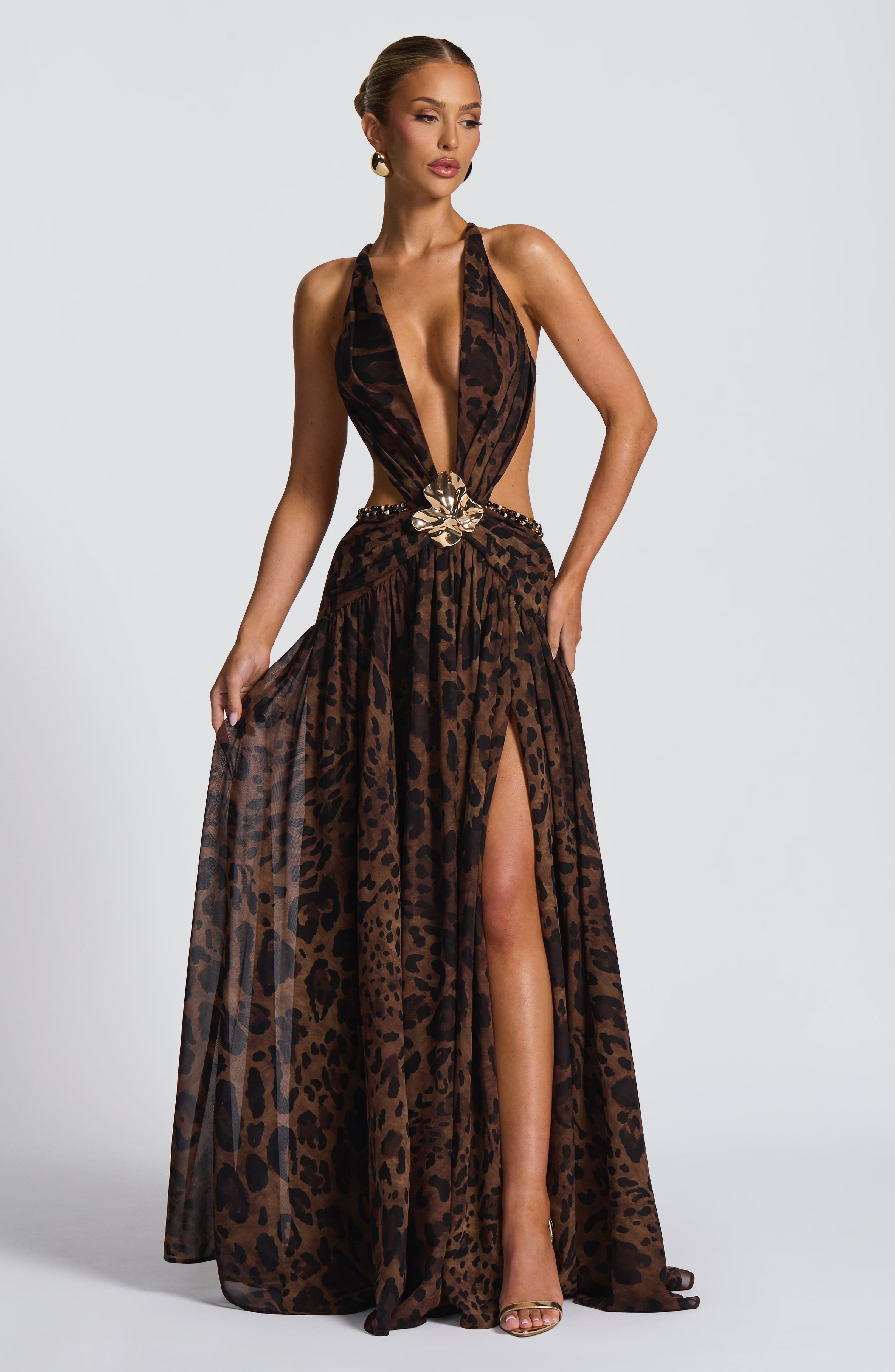 Hailey Maxi Dress - Leopard Print