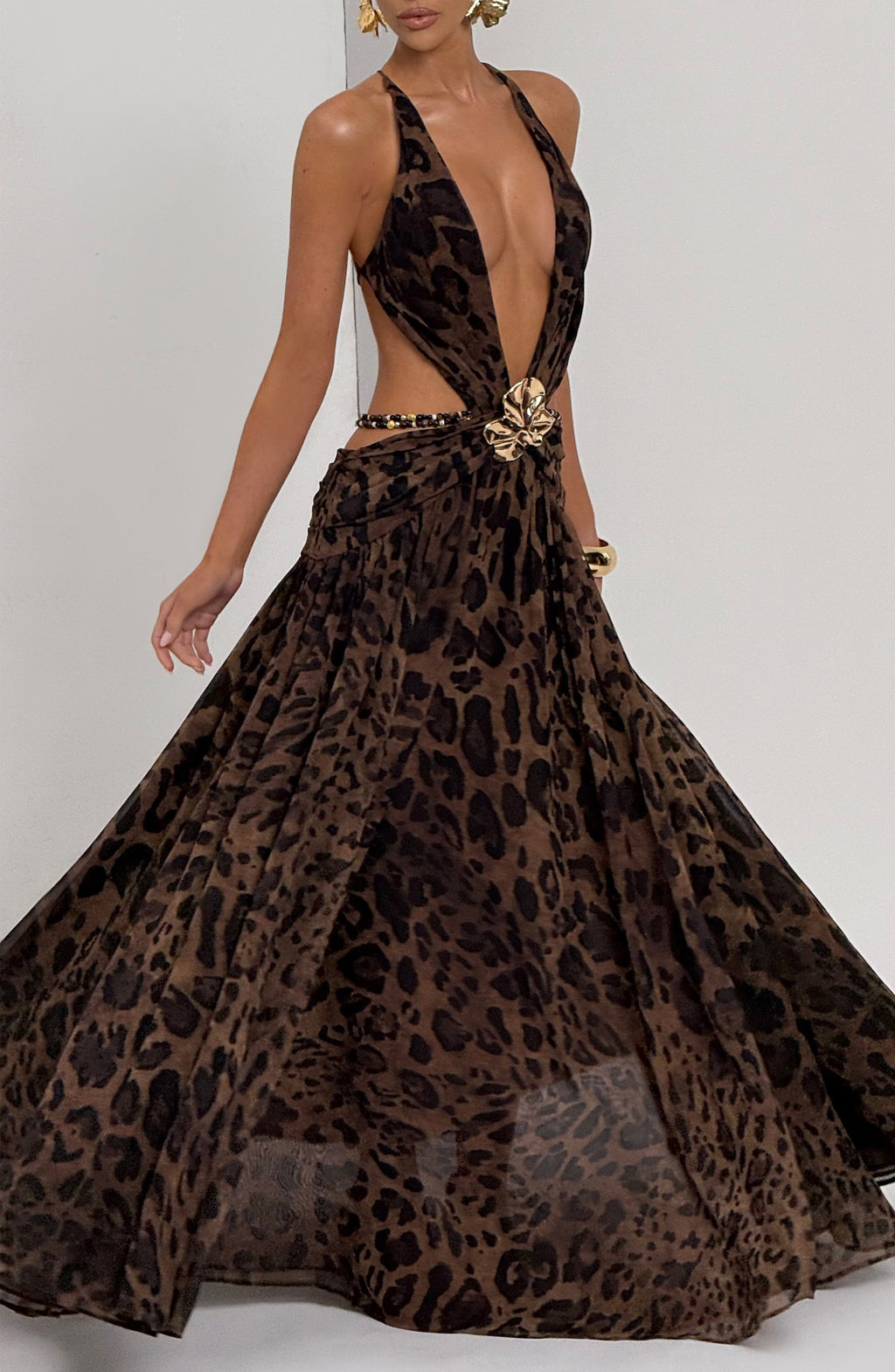 Hailey Maxi Dress - Leopard Print