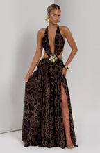 Hailey Maxi Dress - Leopard Print