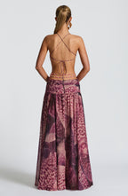 Hailey Maxi Dress - Magenta Orchid Print
