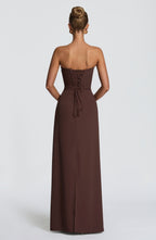 Sara Maxi Dress - Plum Brown