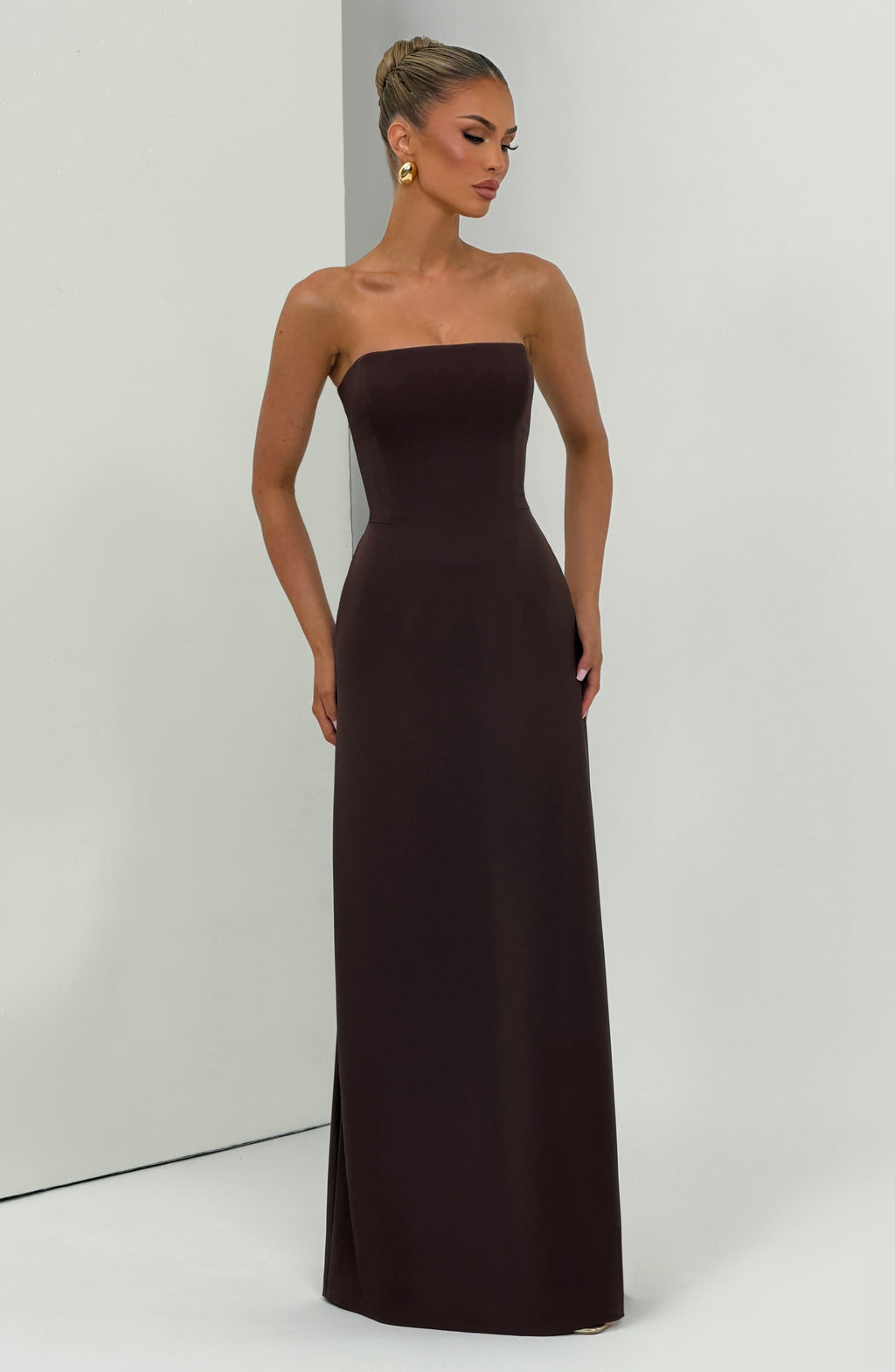 Sara Maxi Dress - Plum Brown