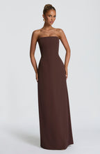 Sara Maxi Dress - Plum Brown