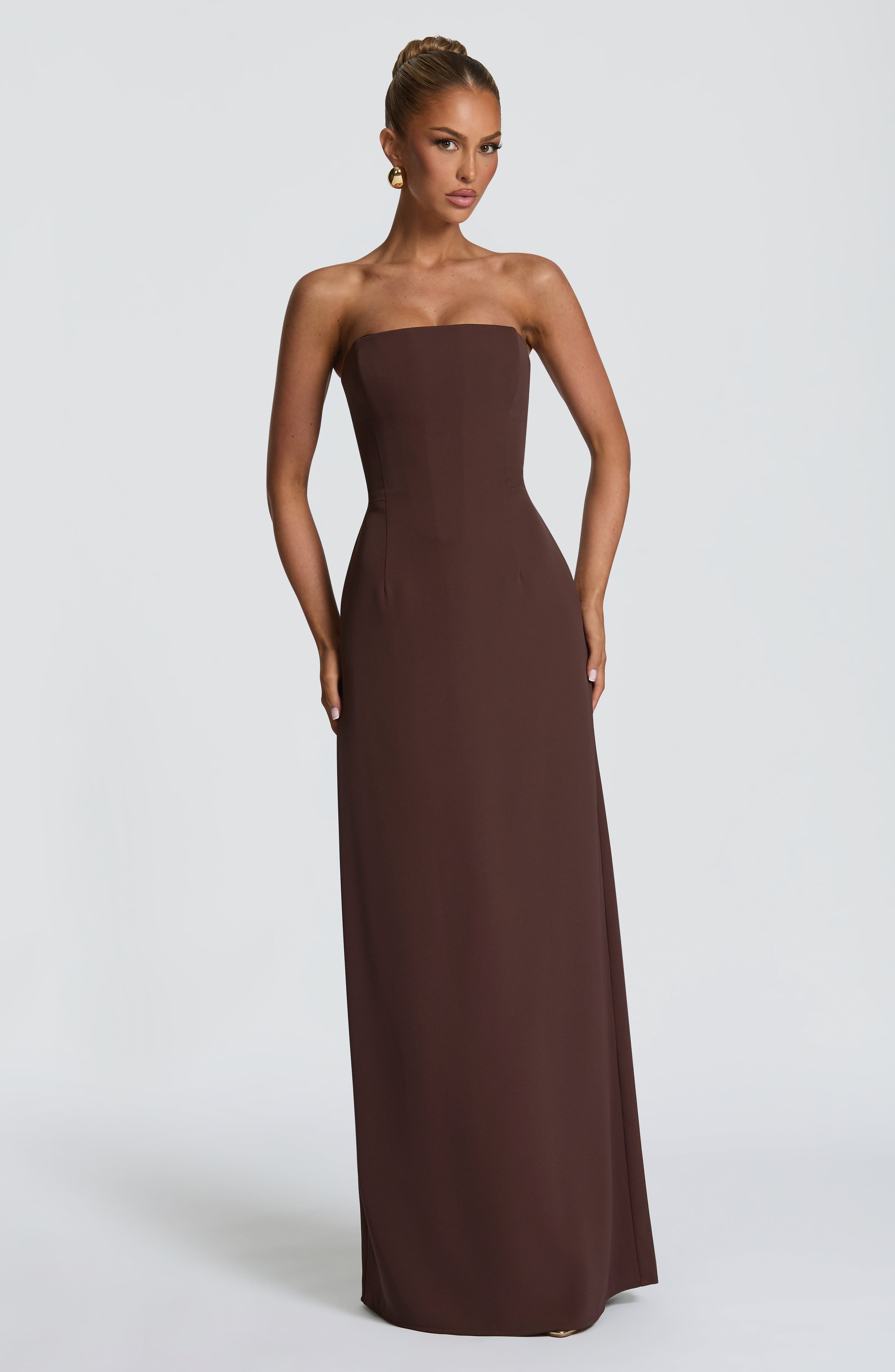 Sara Maxi Dress - Plum Brown