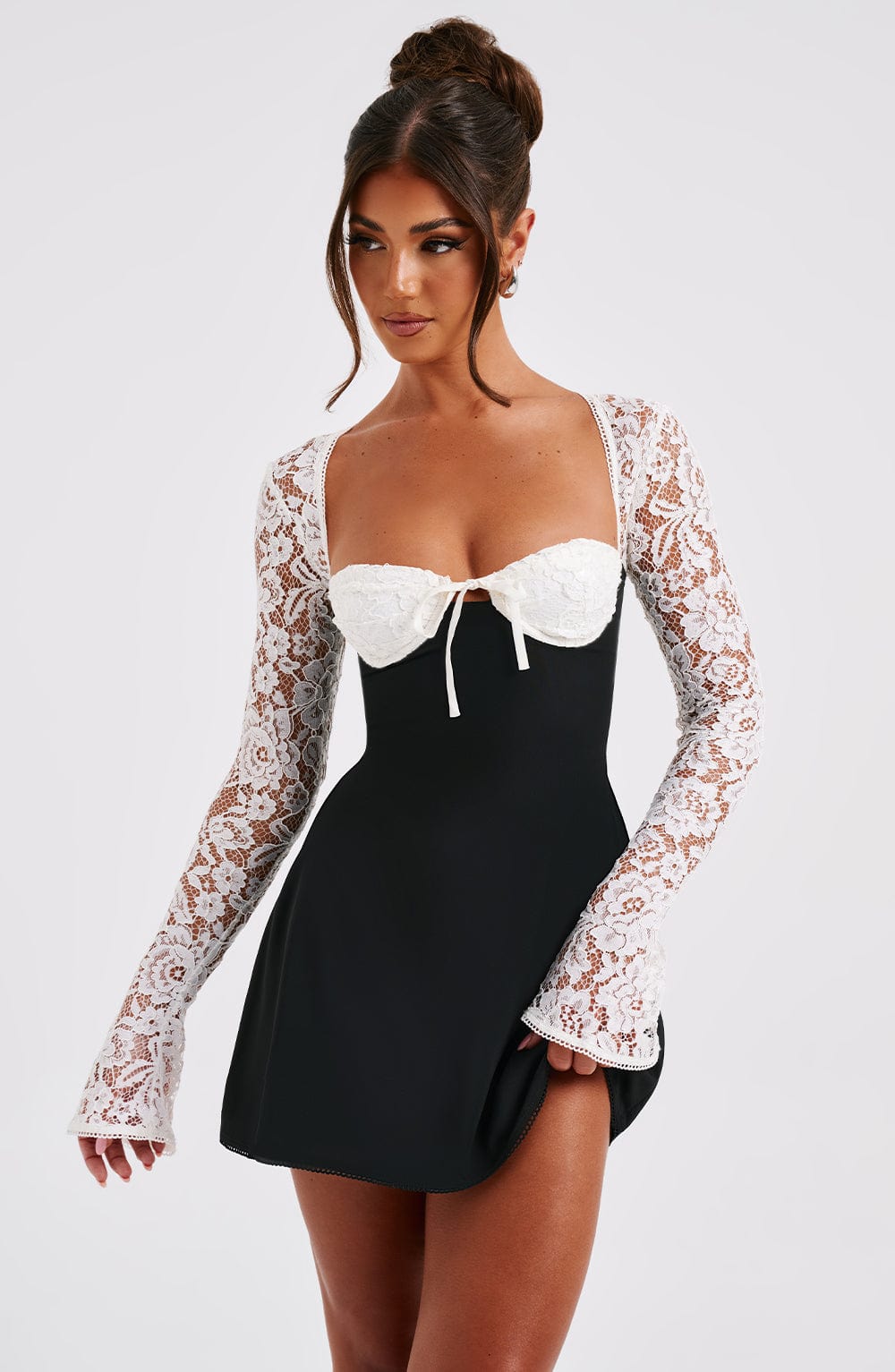 Adele Mini Dress - Black/White