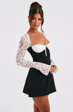 Adele Mini Dress - Black/White