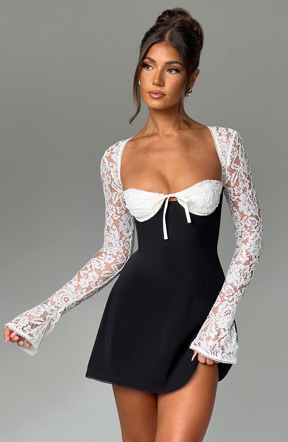 Adele Mini Dress - Black/White