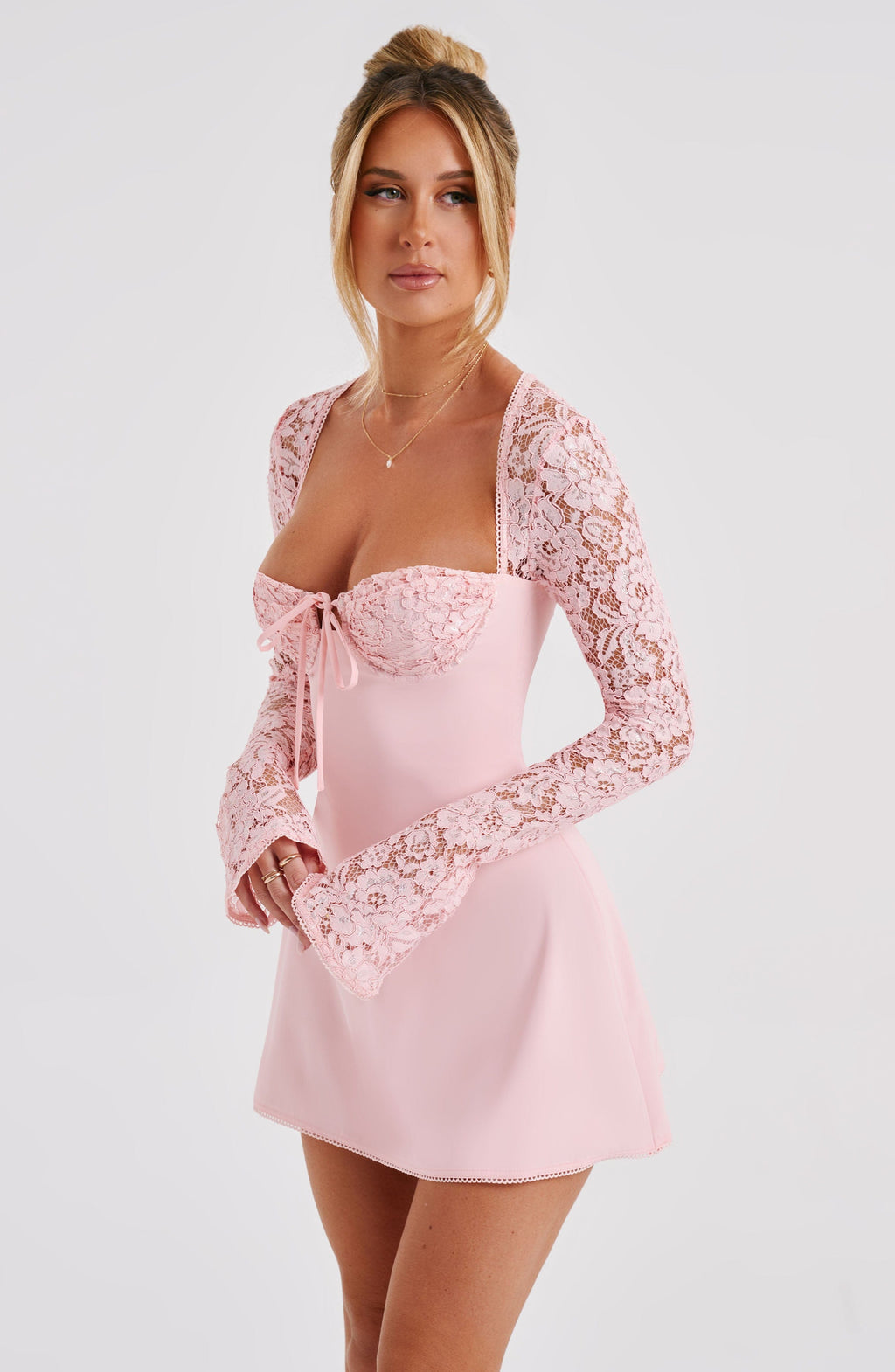 Adele Mini Dress - Blush