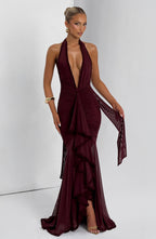 Freya Maxi Dress - Cherry Lacquer