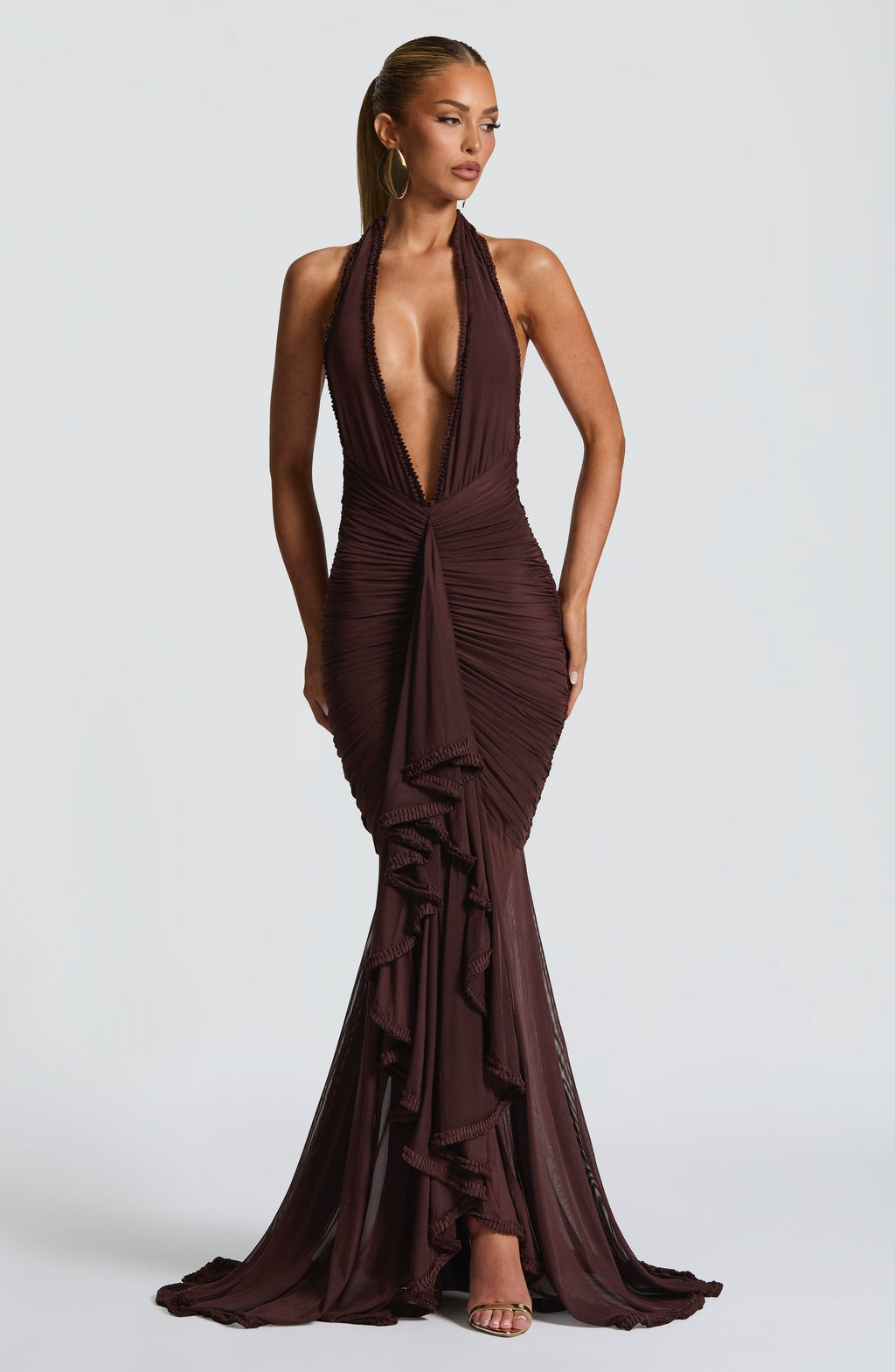 Freya Maxi Dress - Plum Brown