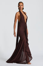 Freya Maxi Dress - Plum Brown
