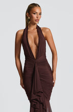 Freya Maxi Dress - Plum Brown