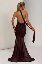 Freya Maxi Dress - Plum Brown