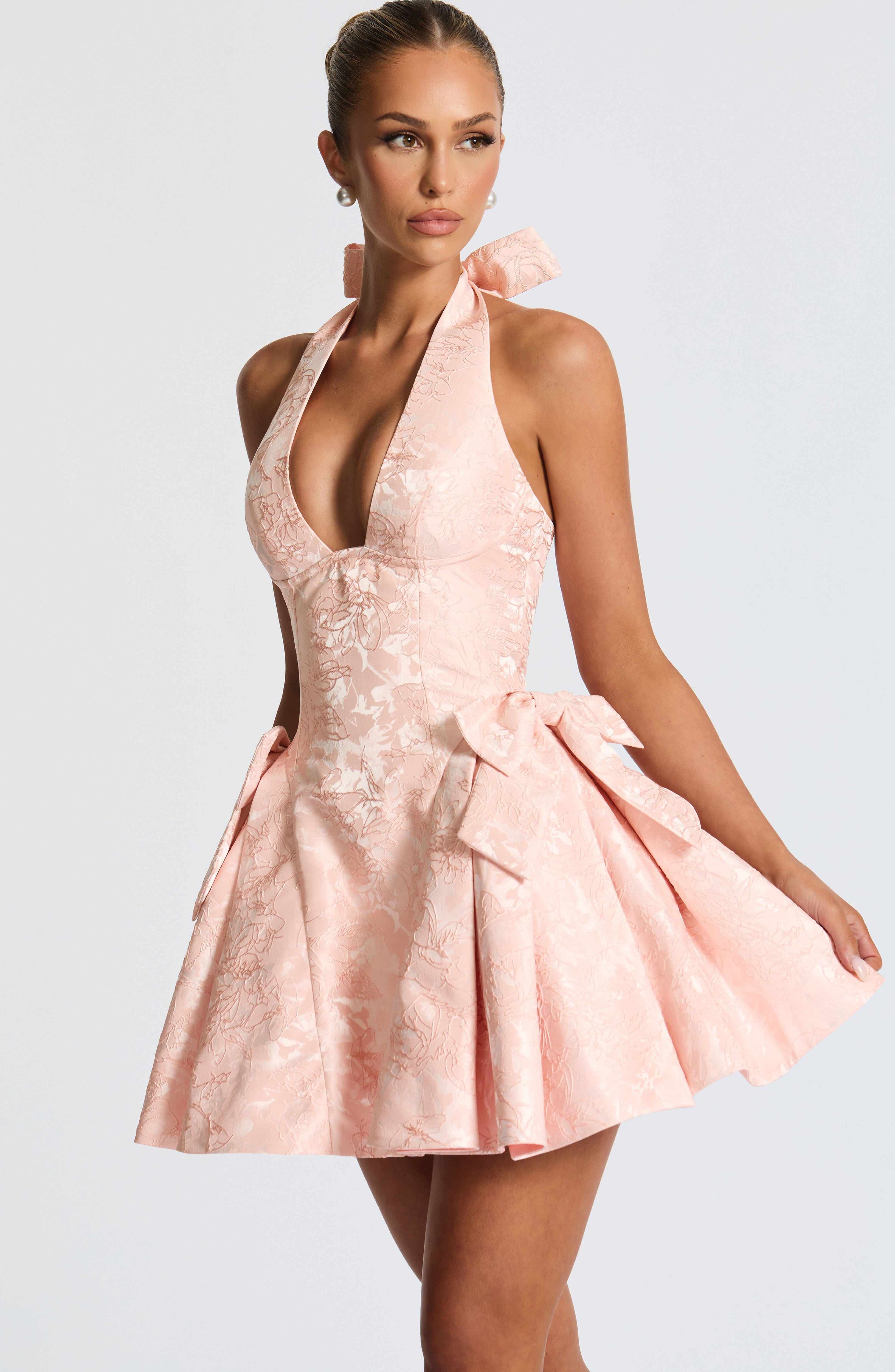 Olivia Mini Dress - Soft Peach